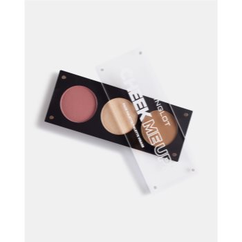 Inglot Face Palette iluminator, pudră bronzantă și blush - imagine 3